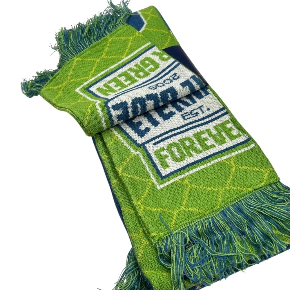 NEW Seattle Sounders FC MLS 2 Scarf Set Green Blue Soccer Fan Gift Forever